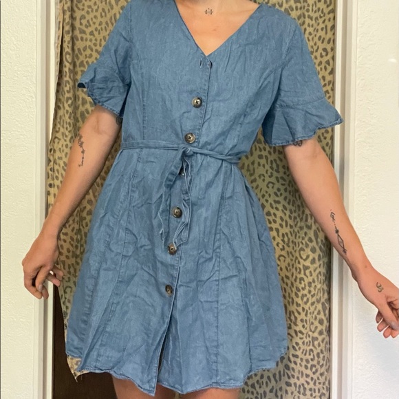 Denim button down dress - Picture 1 of 2